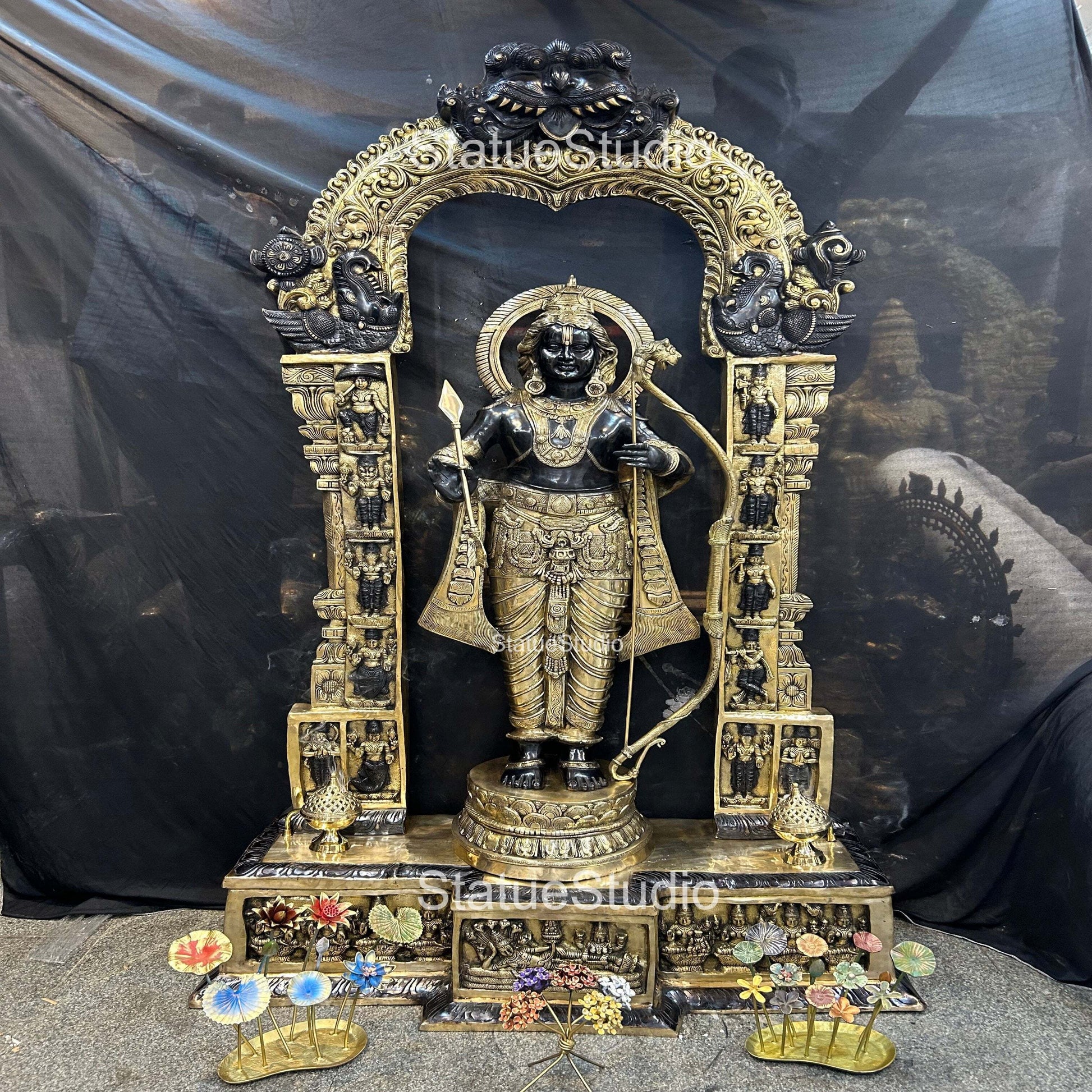 Brass Large Size Exclusive Rama Statue For Home Decor 7 Feet - Image 9