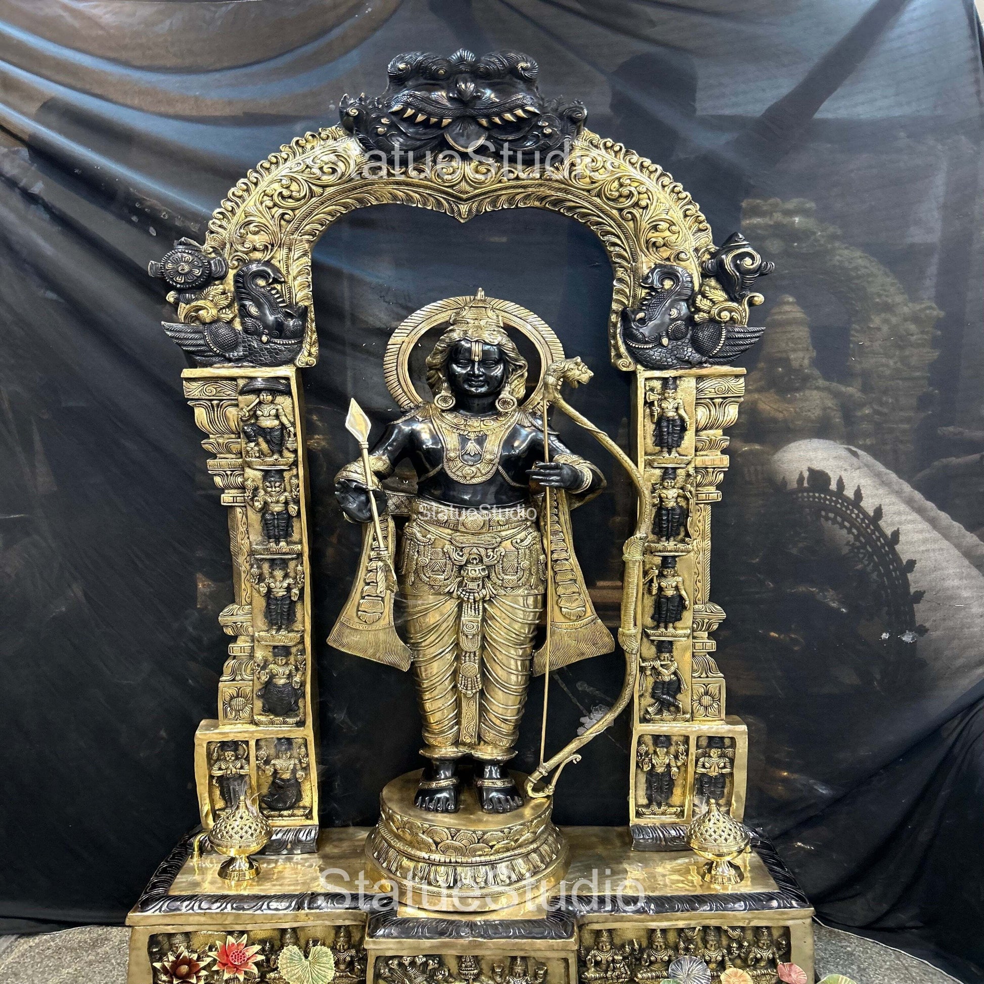 Brass Large Size Exclusive Rama Statue For Home Decor 7 Feet - Image 10
