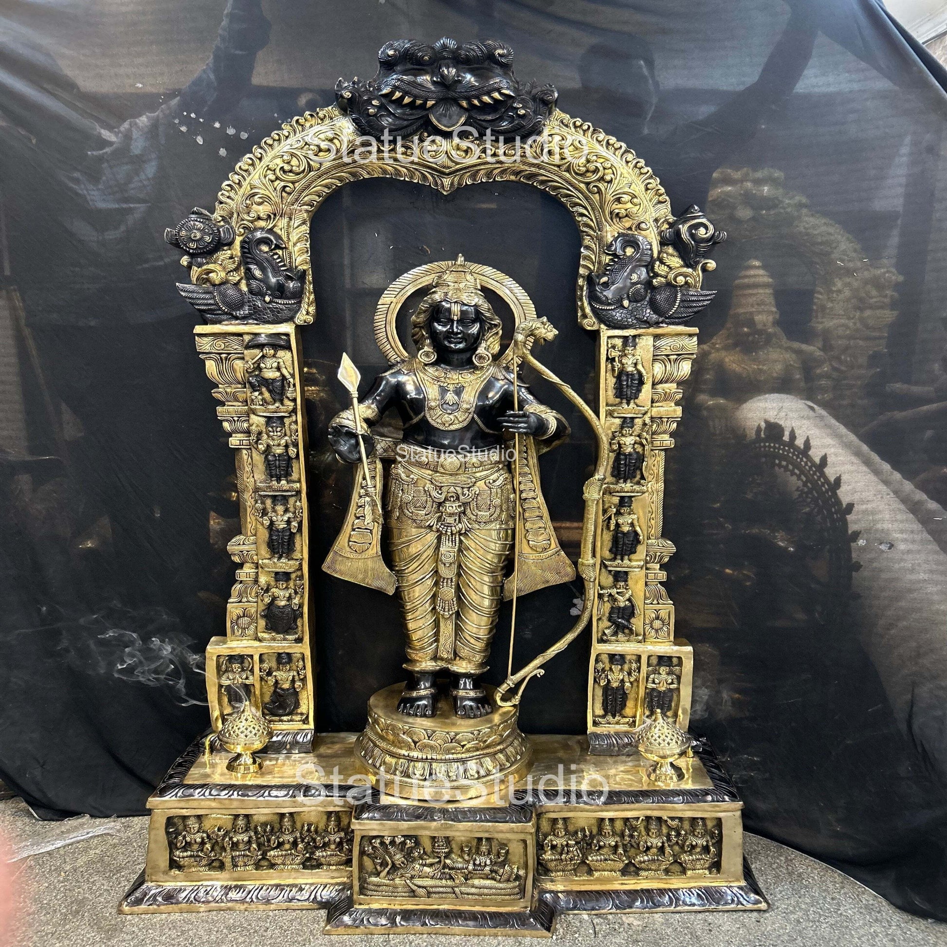 Brass Large Size Exclusive Rama Statue For Home Decor 7 Feet - Image 11