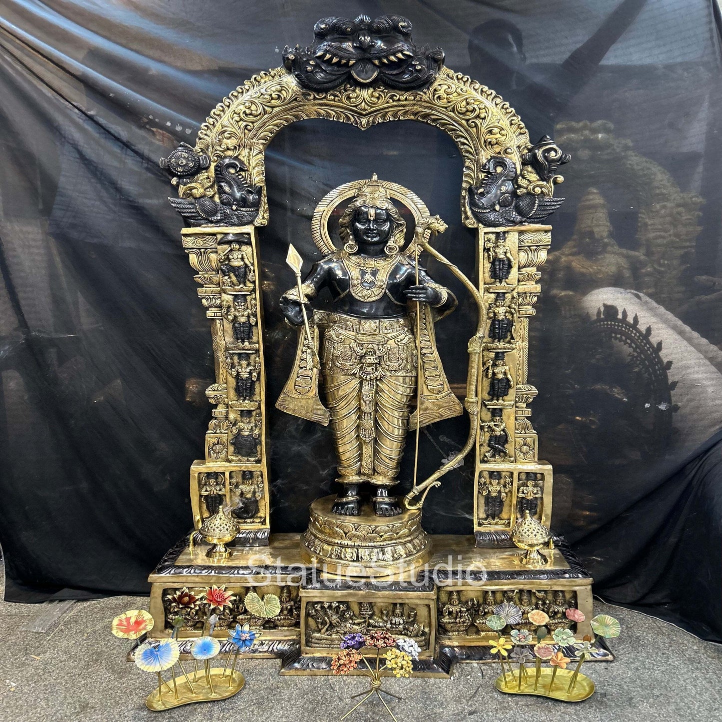 Brass Large Size Exclusive Rama Statue For Home Decor 7 Feet