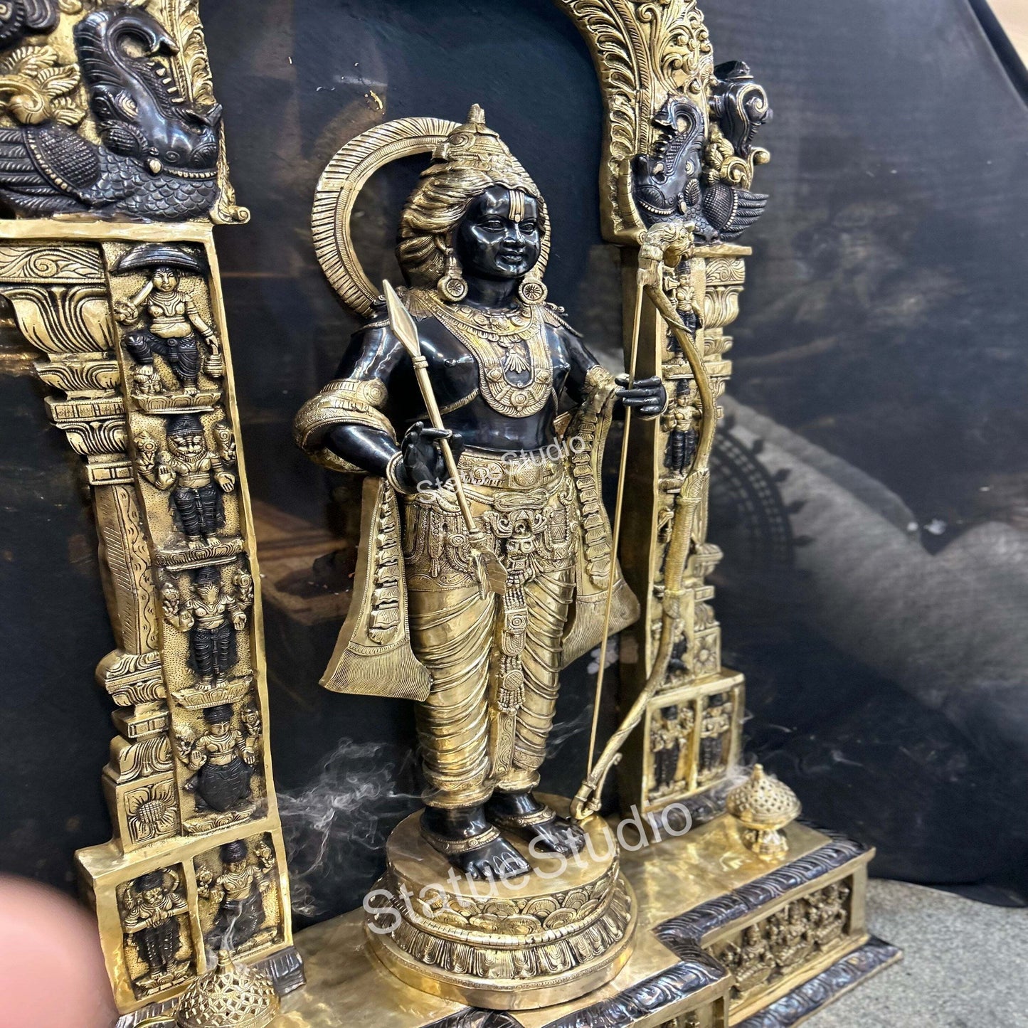 Brass Large Size Exclusive Rama Statue For Home Decor 7 Feet