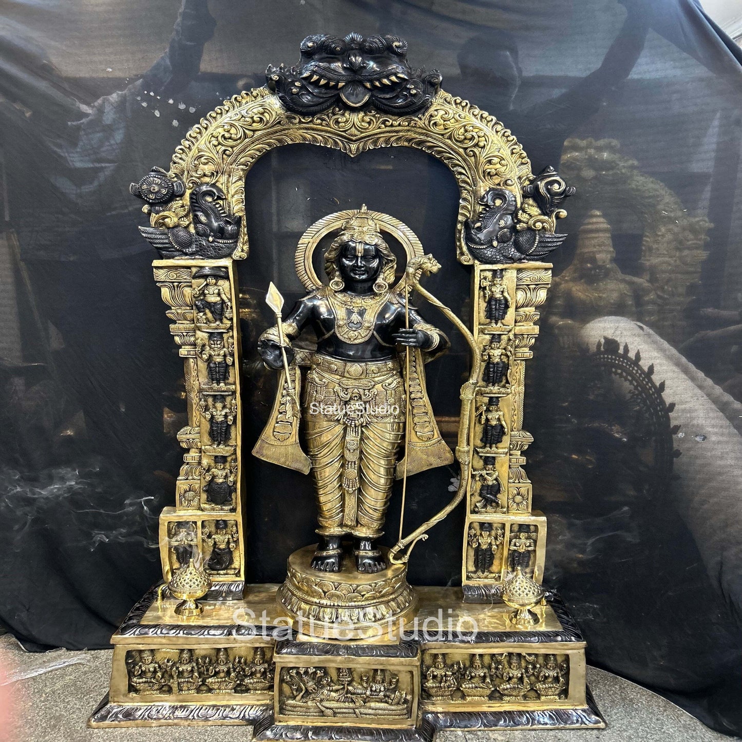 Brass Large Size Exclusive Rama Statue For Home Decor 7 Feet