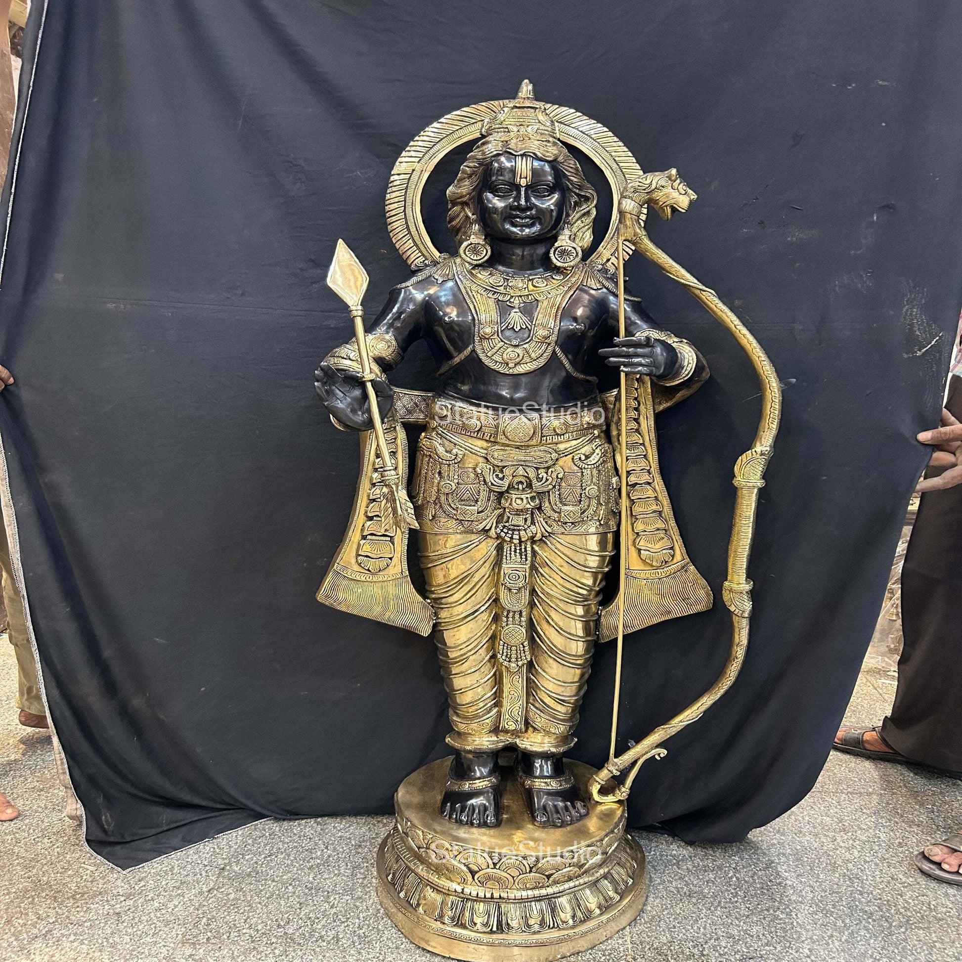 Brass Large Exclusive Ram idol Antique Finish For Home Decor 4.5 Feet - Image 6