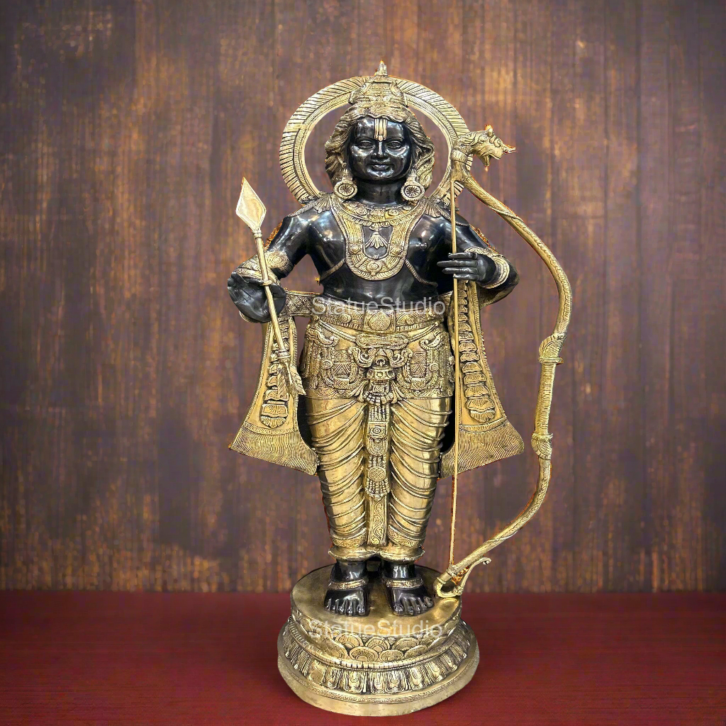 Brass Large Exclusive Ram idol Antique Finish For Home Decor 4.5 Feet - Image 4