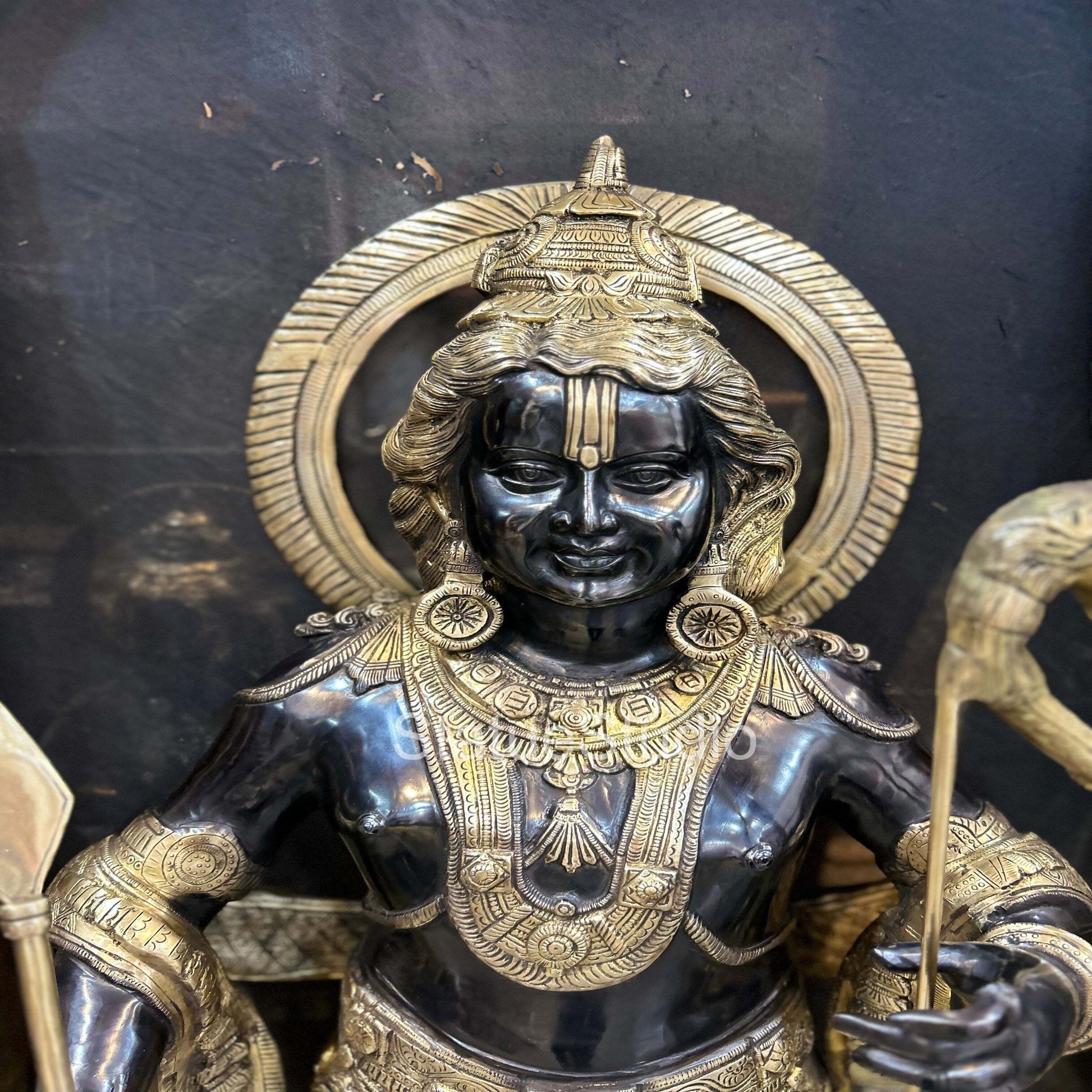 Brass Large Exclusive Ram idol Antique Finish For Home Decor 4.5 Feet - Image 10