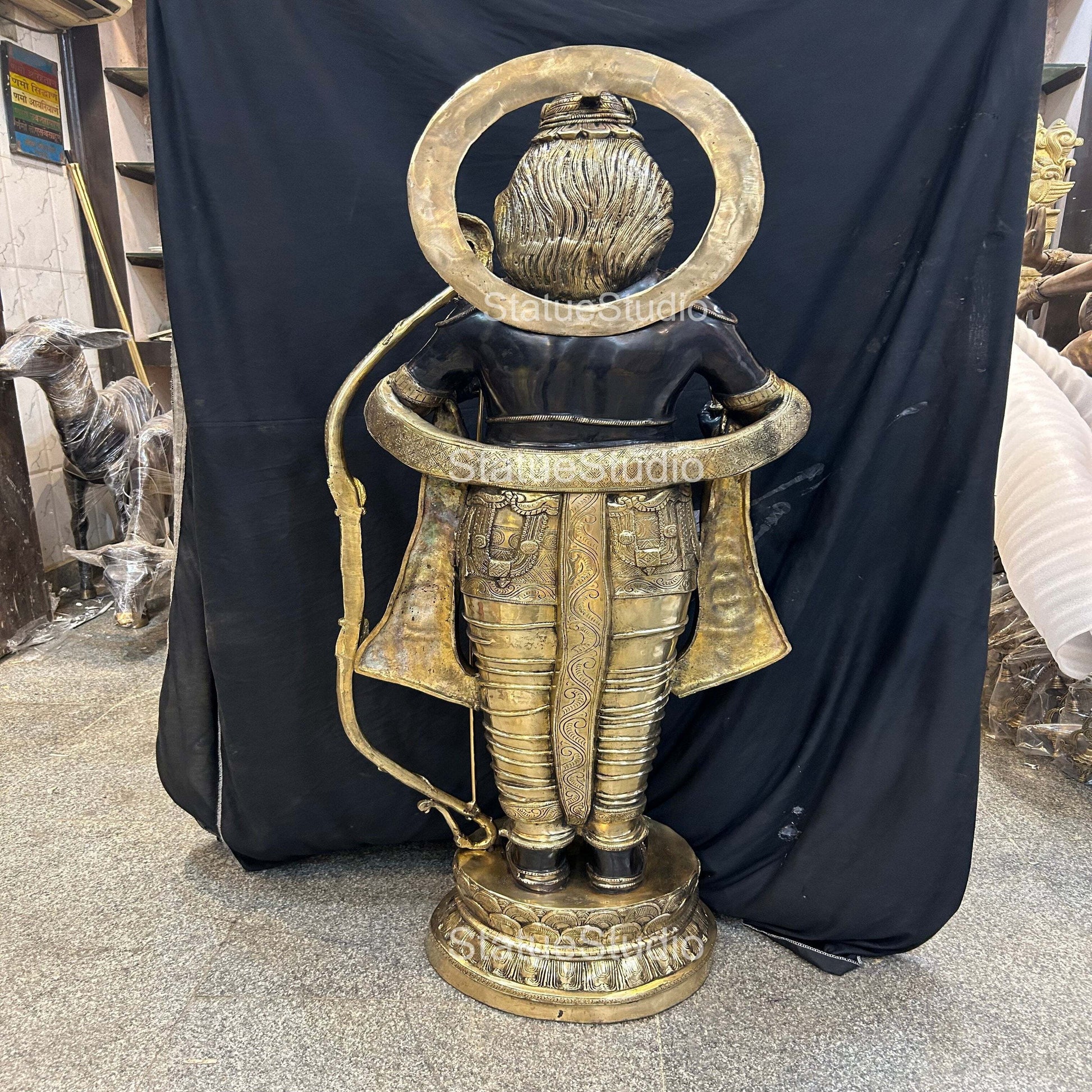 Brass Large Exclusive Ram idol Antique Finish For Home Decor 4.5 Feet - Image 12