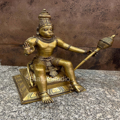 Brass Large Sitting Hanuman Idol For Home Decor 2 Feet by vendor-unknown - Hindu Gods (View 8)