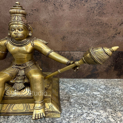 Brass Large Sitting Hanuman Idol For Home Decor 2 Feet by vendor-unknown - Hindu Gods (View 13)