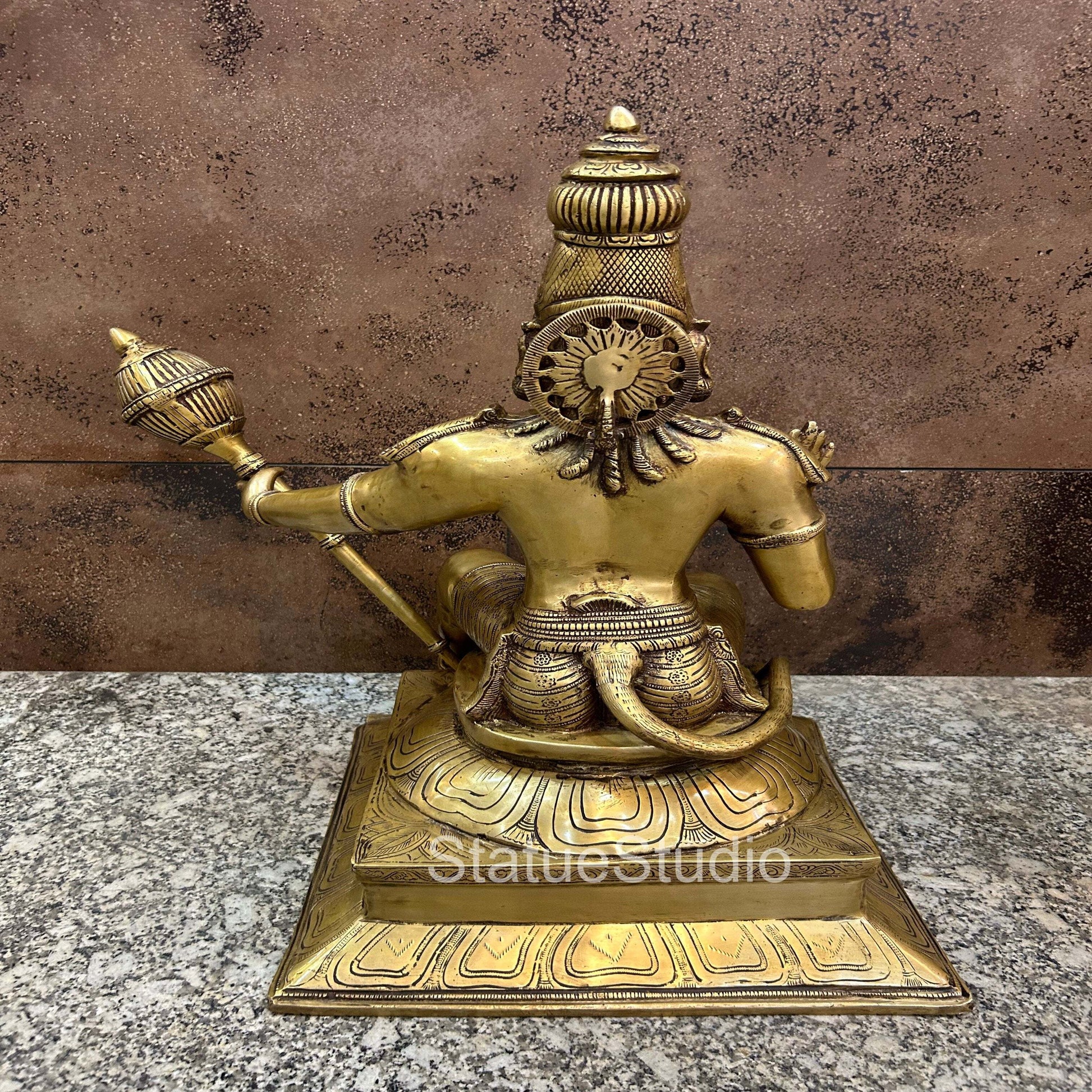 Brass Large Sitting Hanuman Idol For Home Decor 2 Feet - Image 14