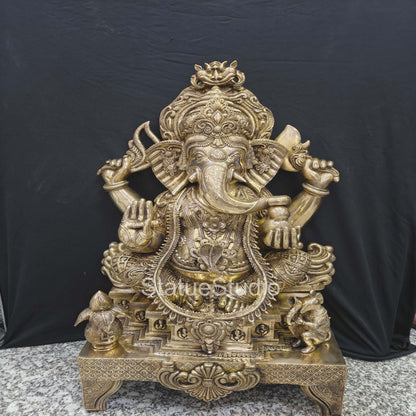Brass Large Ganesha Statue For Home Decor Showpiece 3 Feet by vendor-unknown - Hindu Gods (View 4)