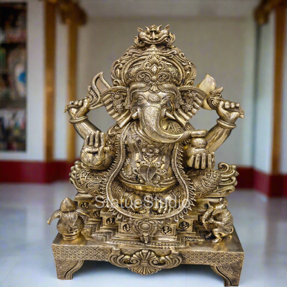 Brass Large Ganesha Statue For Home Decor Showpiece 3 Feet by vendor-unknown - Hindu Gods (View 2)