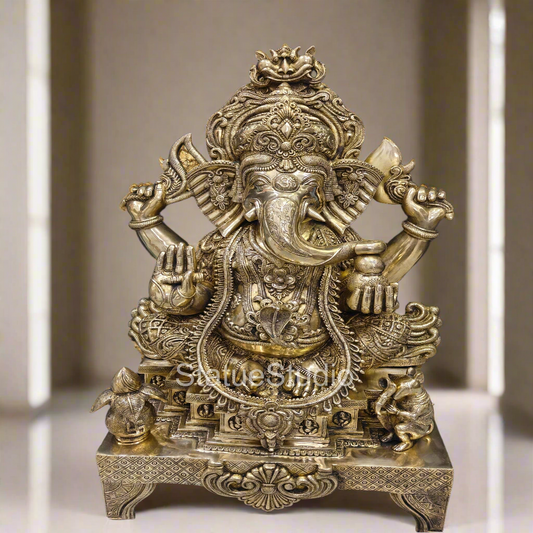 Brass Large Ganesha Statue For Home Decor Showpiece 3 Feet