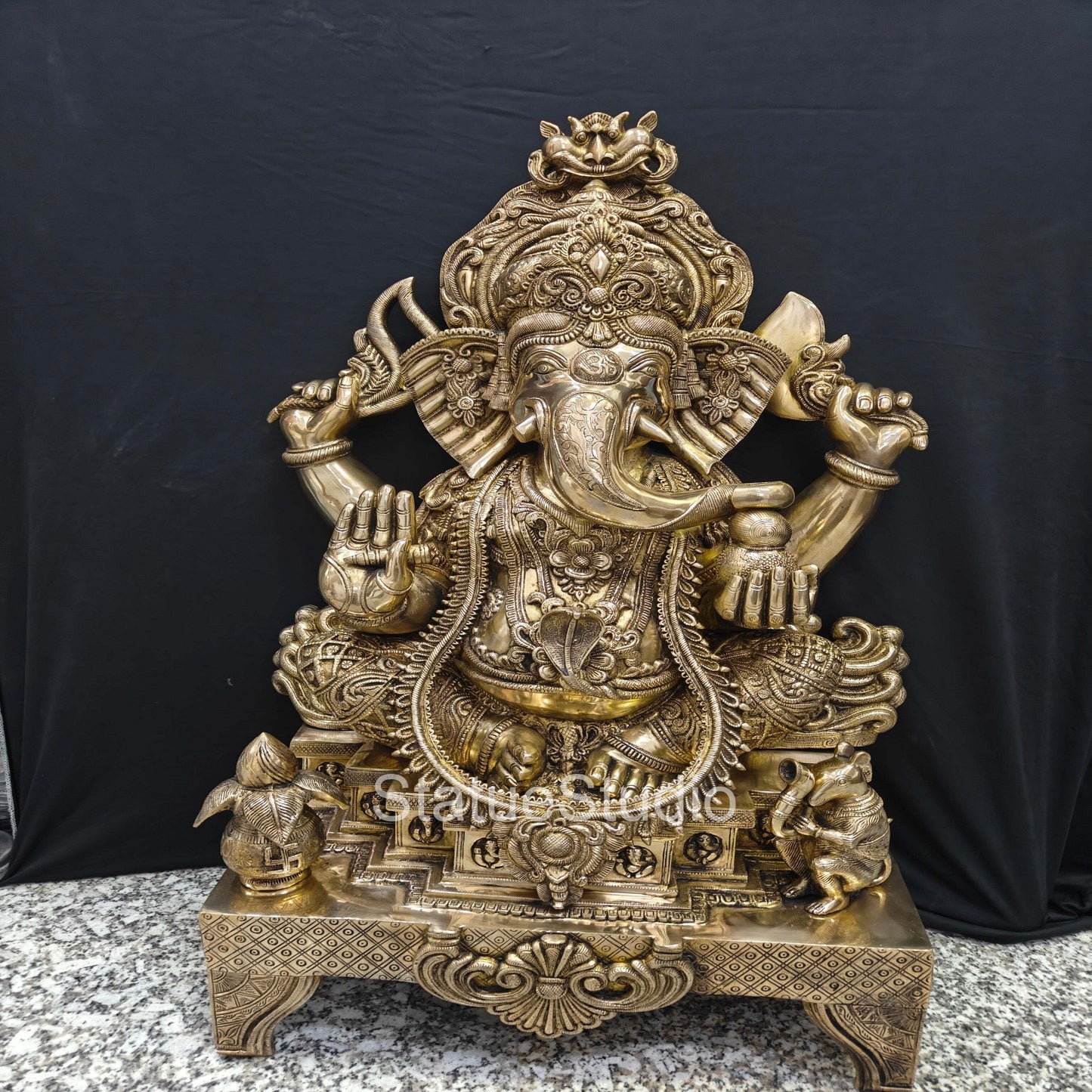 Brass Large Ganesha Statue For Home Decor Showpiece 3 Feet