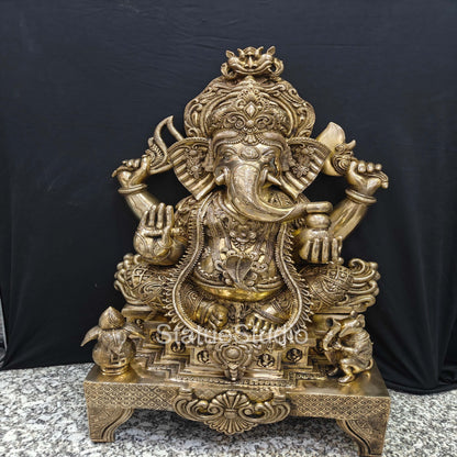Brass Large Ganesha Statue For Home Decor Showpiece 3 Feet by vendor-unknown - Hindu Gods (View 5)