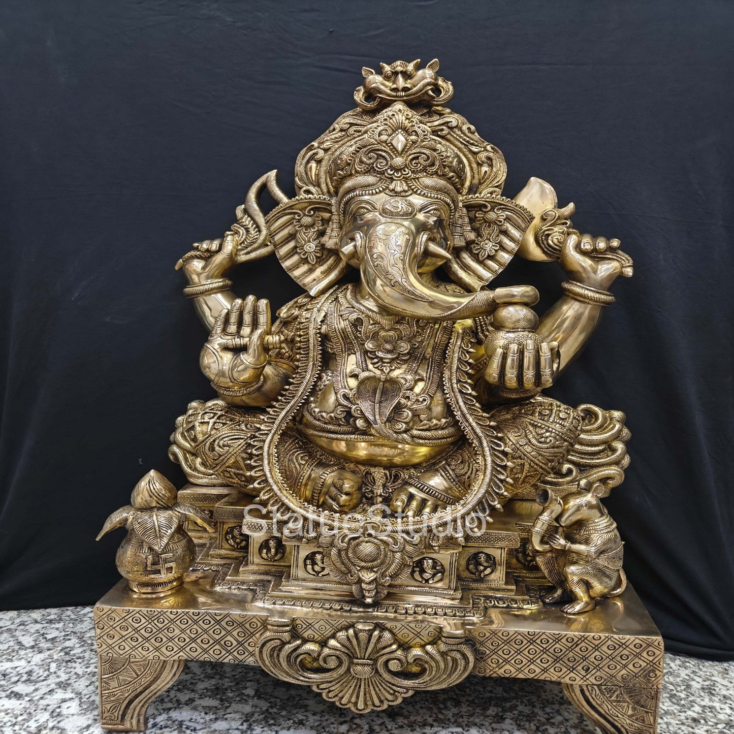 Brass Large Ganesha Statue For Home Decor Showpiece 3 Feet