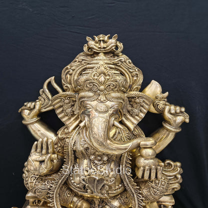 Brass Large Ganesha Statue For Home Decor Showpiece 3 Feet by vendor-unknown - Hindu Gods (View 8)