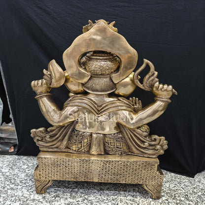 Brass Large Ganesha Statue For Home Decor Showpiece 3 Feet by vendor-unknown - Hindu Gods (View 9)
