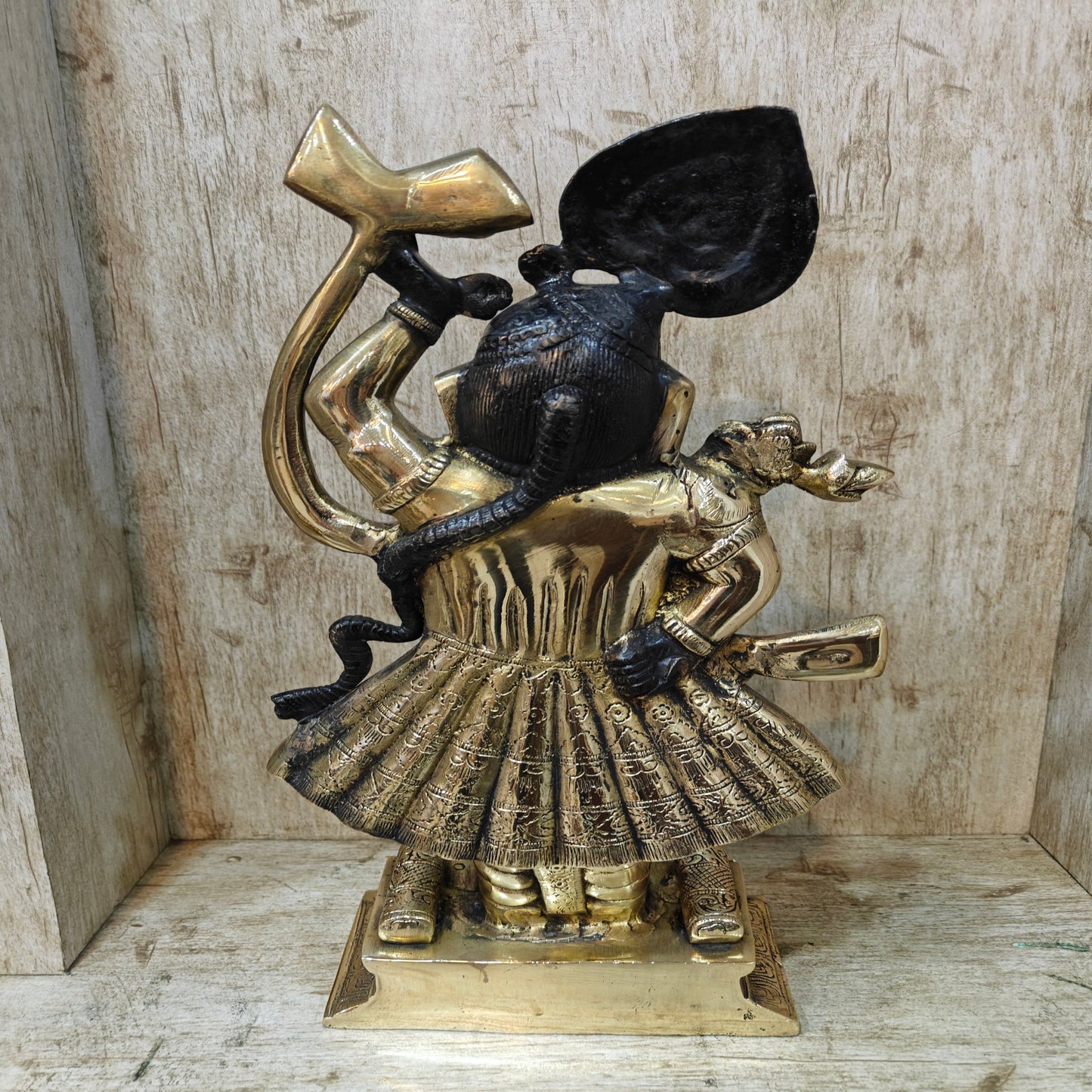 Brass Krishna As Shrinath ji Statue Black Gold Finish For Home Decor 1.5 Feet