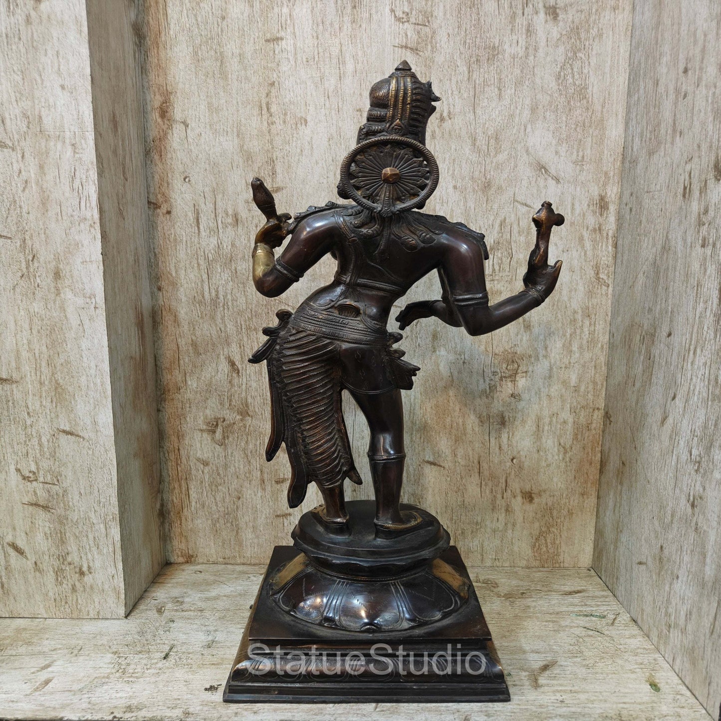 Brass Large Ardhanarishawar Idol Antique Finish For Home Decor 2 Feet