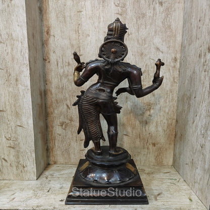 Brass Large Ardhanarishawar Idol Antique Finish For Home Decor 2 Feet by vendor-unknown - Hindu Gods (View 7)