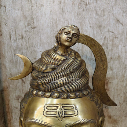 Brass Large Shiva Head Idol For Home Temple Decor 1.5 Feet by vendor-unknown - Hindu Gods (View 9)