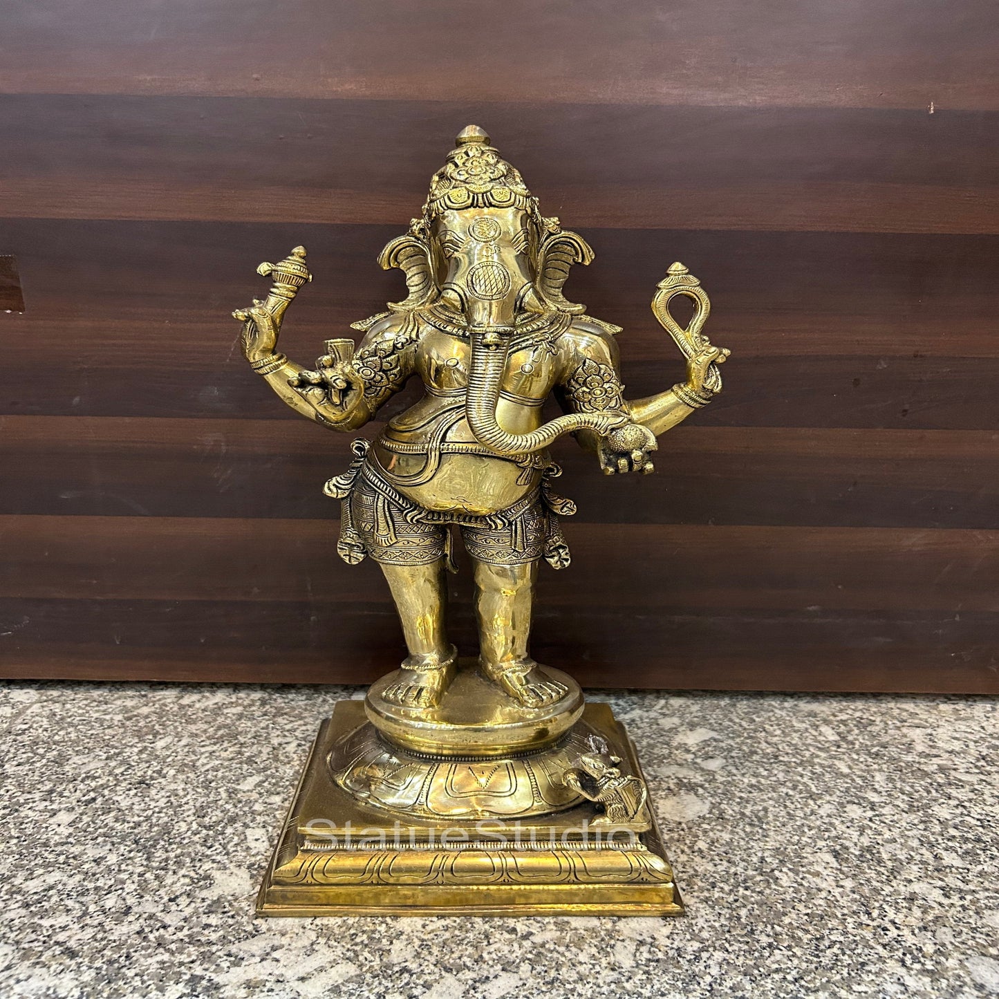 Brass Ganesha Statue For Home Decor Showpiece 1.5 Feet