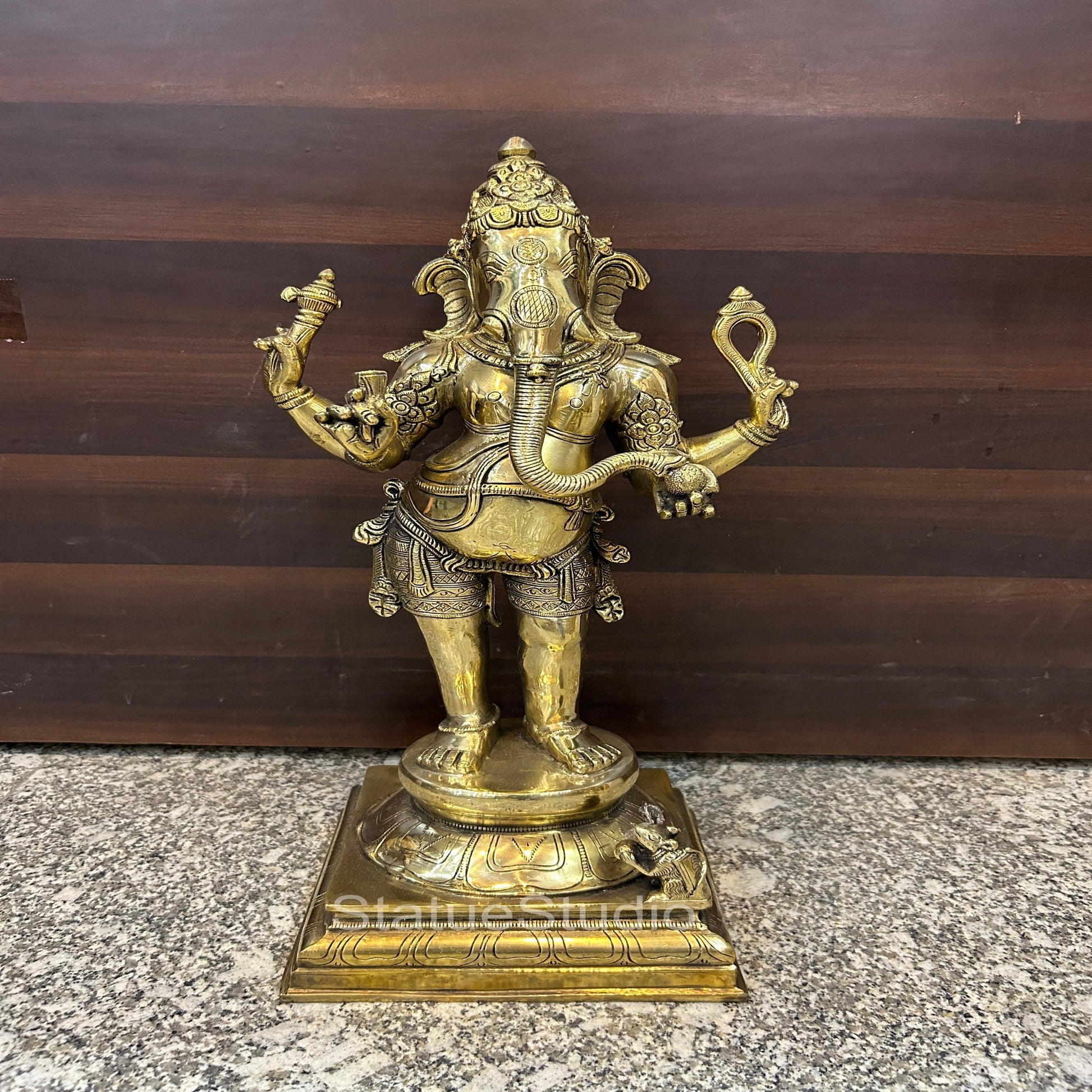 Brass Ganesha Statue For Home Decor Showpiece 1.5 Feet - Image 5