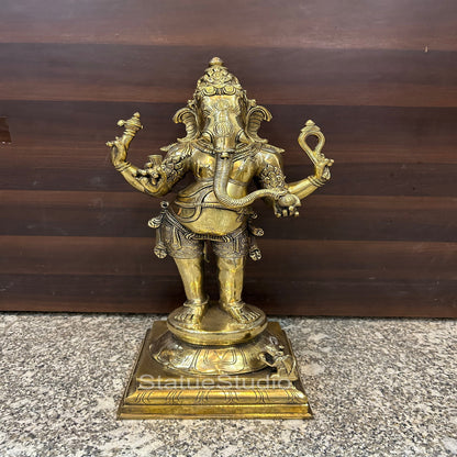 Brass Ganesha Statue For Home Decor Showpiece 1.5 Feet by vendor-unknown - Hindu Gods (View 5)
