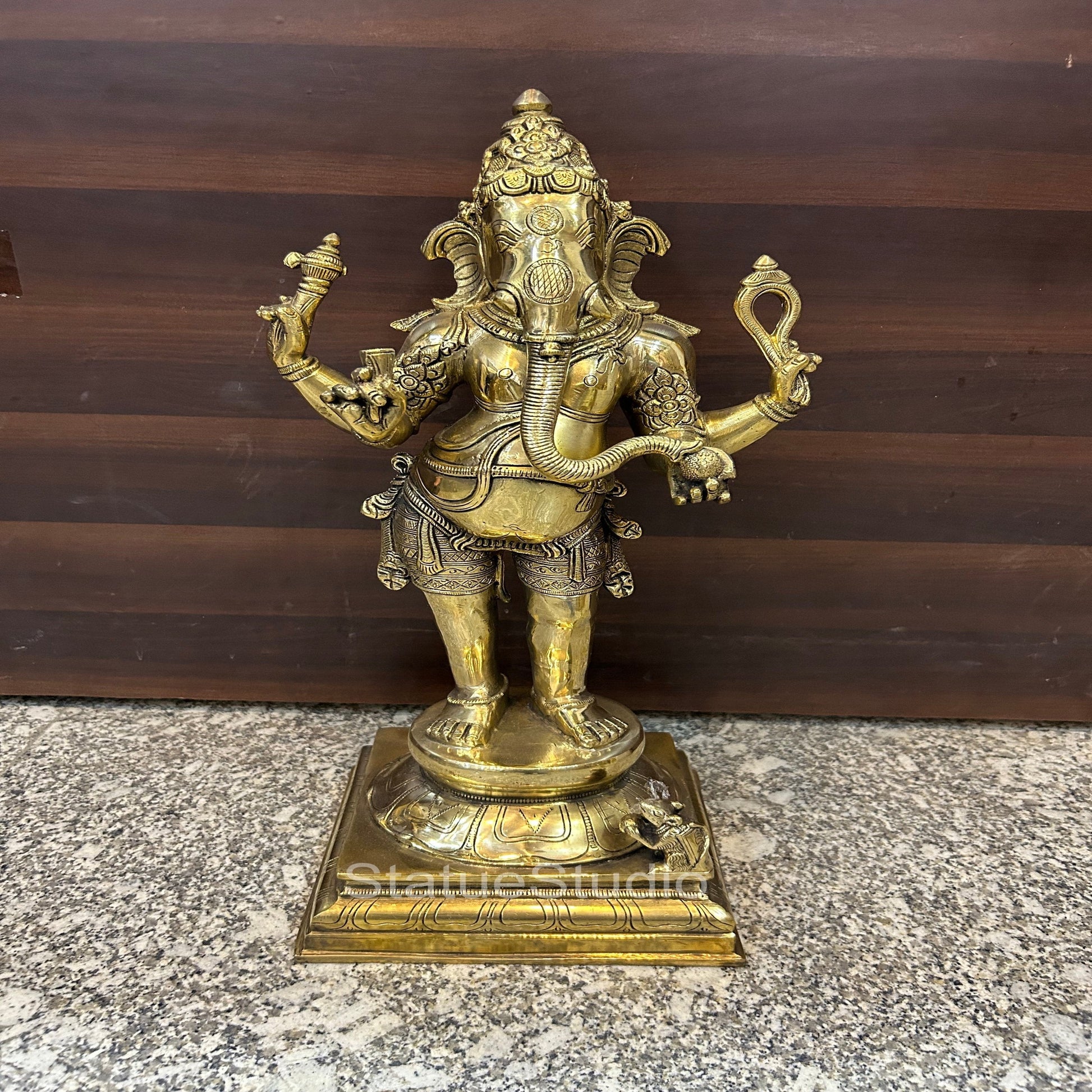 Brass Ganesha Statue For Home Decor Showpiece 1.5 Feet - Image 4
