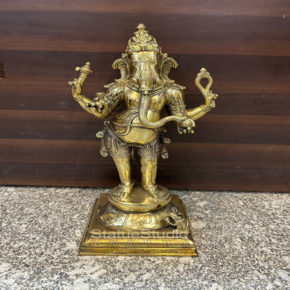 Brass Ganesha Statue For Home Decor Showpiece 1.5 Feet by vendor-unknown - Hindu Gods (View 4)