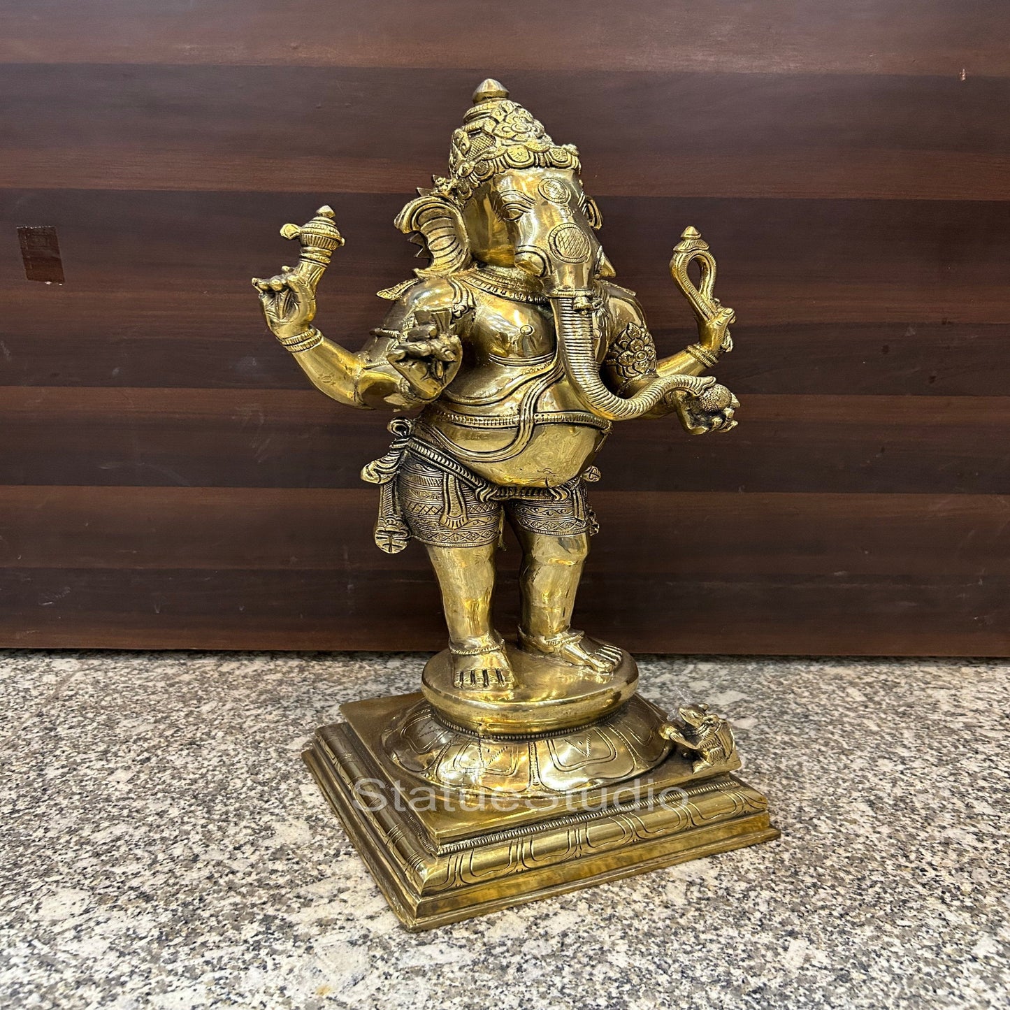 Brass Ganesha Statue For Home Decor Showpiece 1.5 Feet