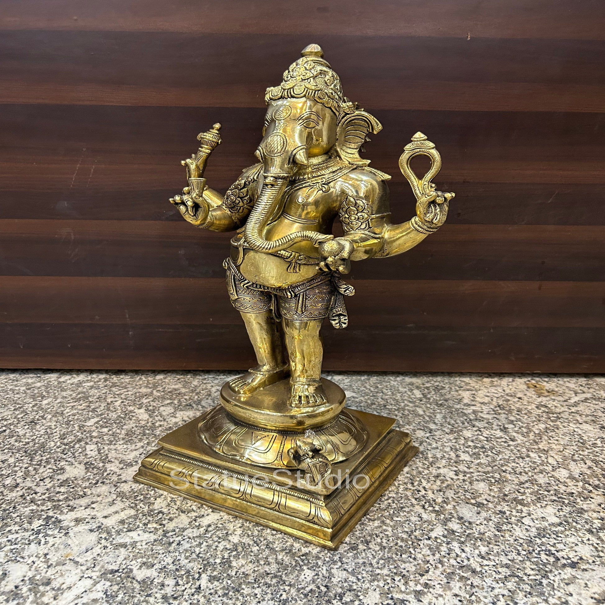 Brass Ganesha Statue For Home Decor Showpiece 1.5 Feet - Image 7