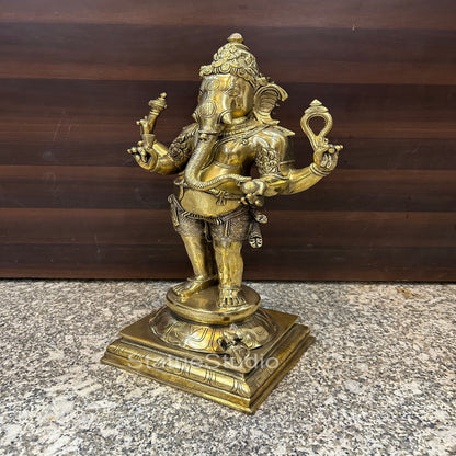Brass Ganesha Statue For Home Decor Showpiece 1.5 Feet by vendor-unknown - Hindu Gods (View 7)