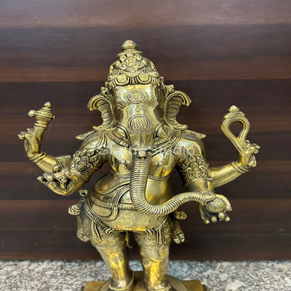 Brass Ganesha Statue For Home Decor Showpiece 1.5 Feet by vendor-unknown - Hindu Gods (View 2)