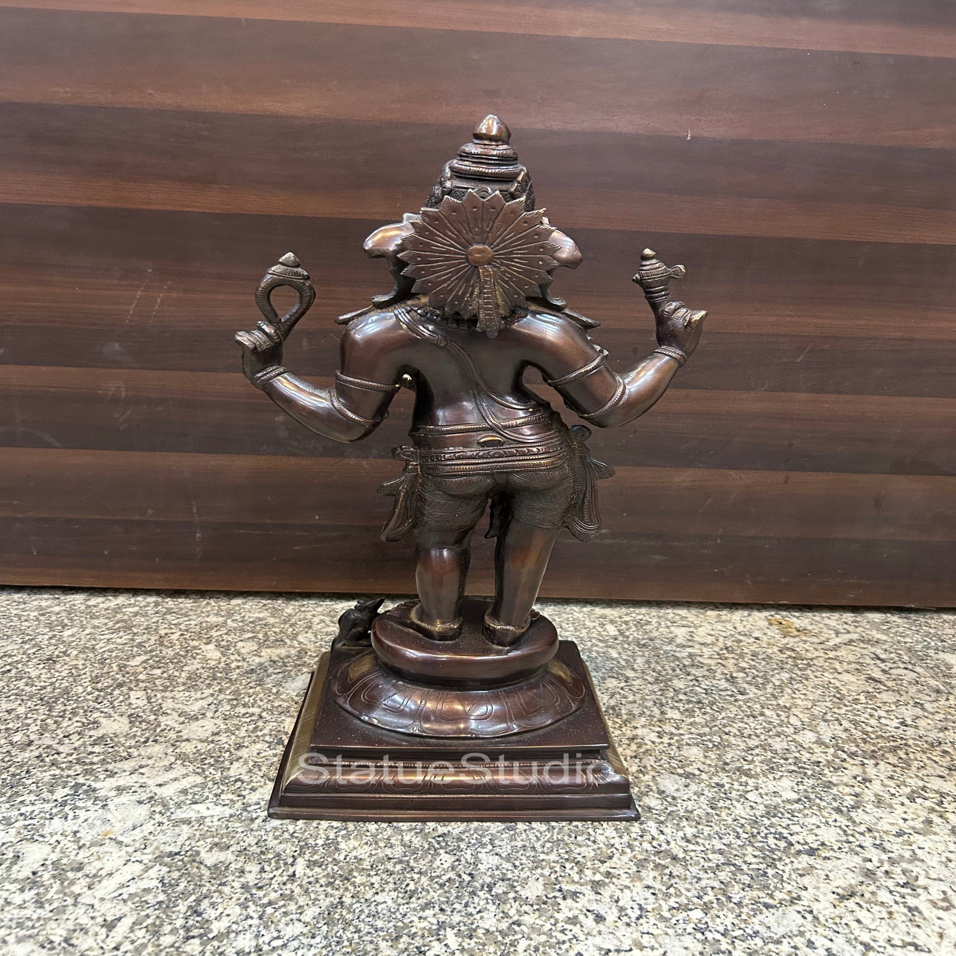 Brass Standing Ganesha Idol Showpiece Antique Finish For Home Office 1.5 Feet - Image 7