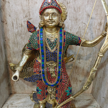 Divine Lord Rama Brass Statue Stone Work For Home Temple Showpiece 2 Feet by vendor-unknown - Hindu Gods (View 2)