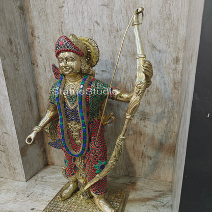 Divine Lord Rama Brass Statue Stone Work For Home Temple Showpiece 2 Feet by vendor-unknown - Hindu Gods (View 8)