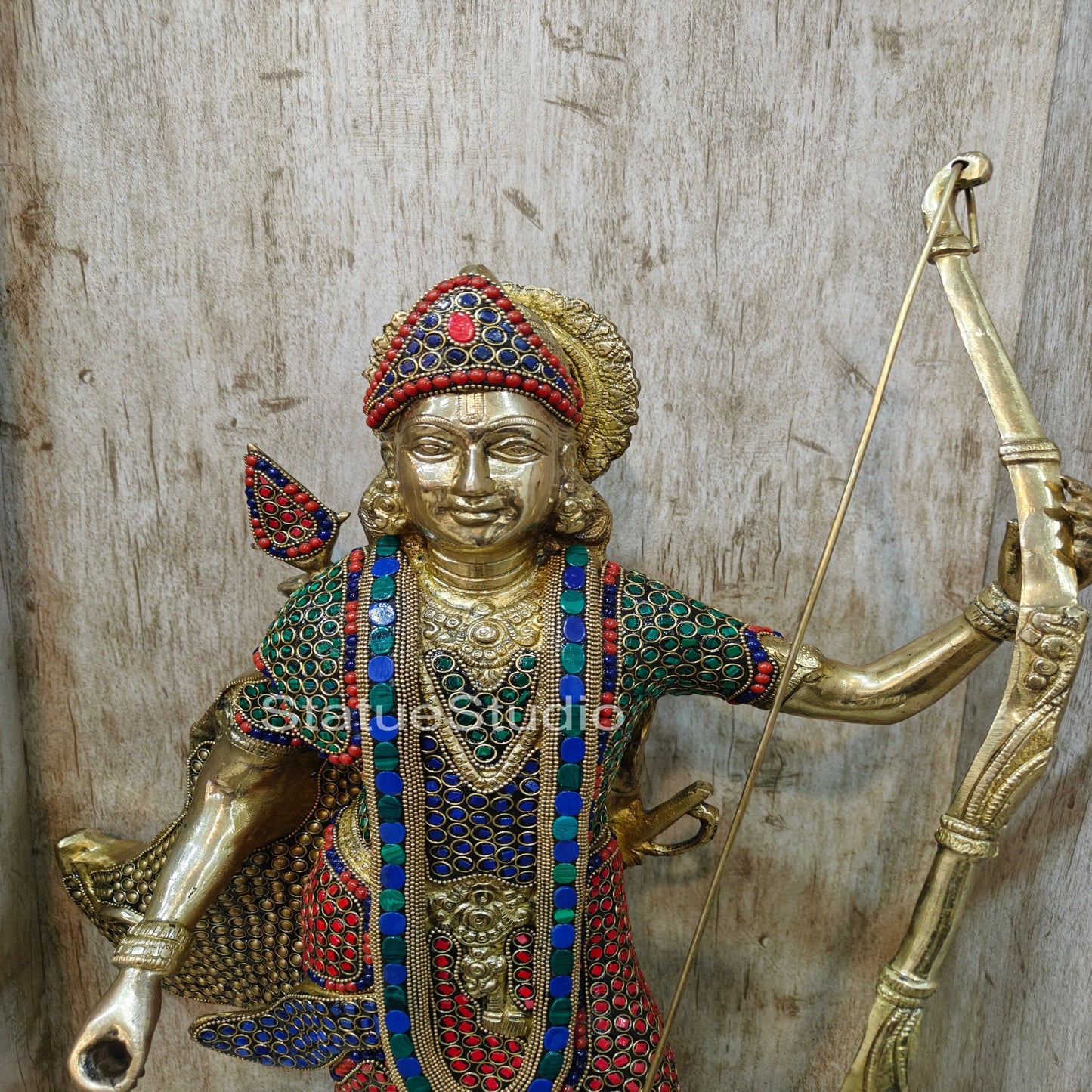 Divine Lord Rama Brass Statue Stone Work For Home Temple Showpiece 2 Feet