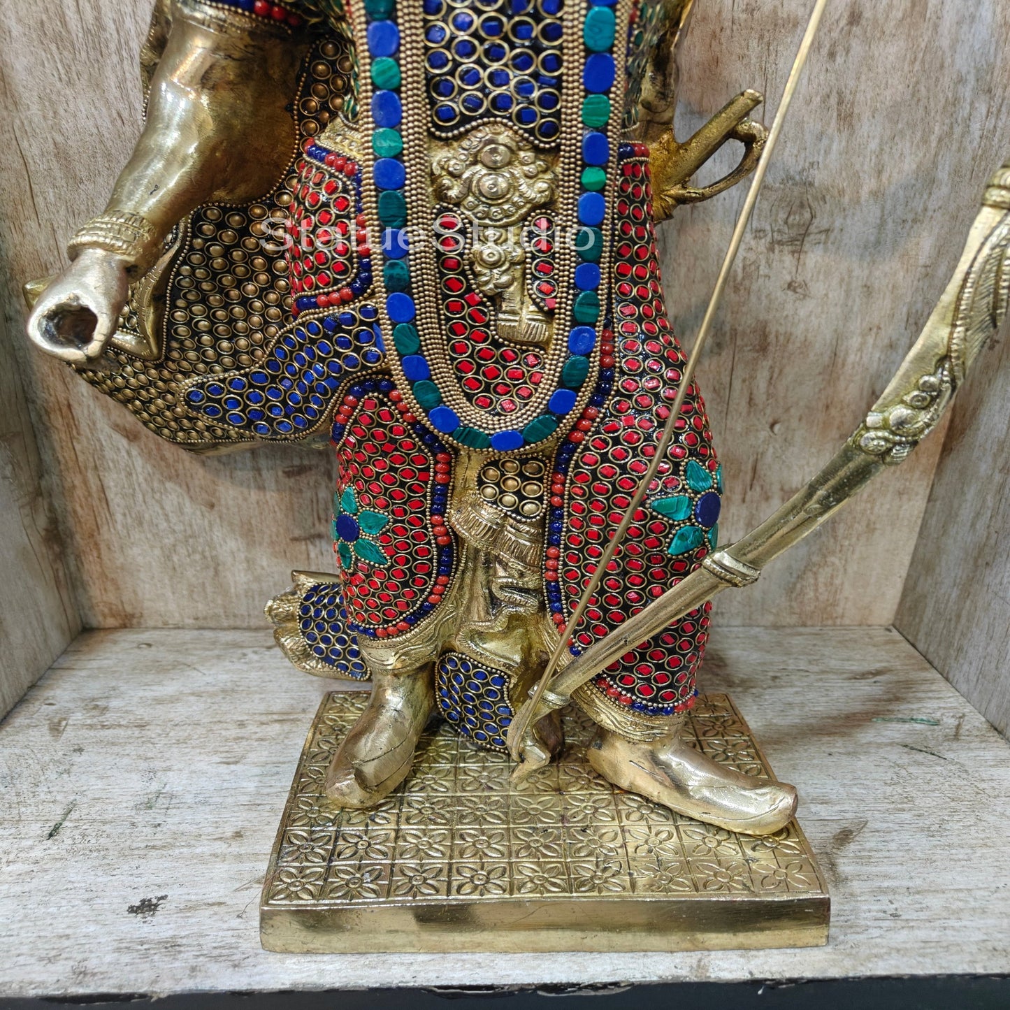 Divine Lord Rama Brass Statue Stone Work For Home Temple Showpiece 2 Feet