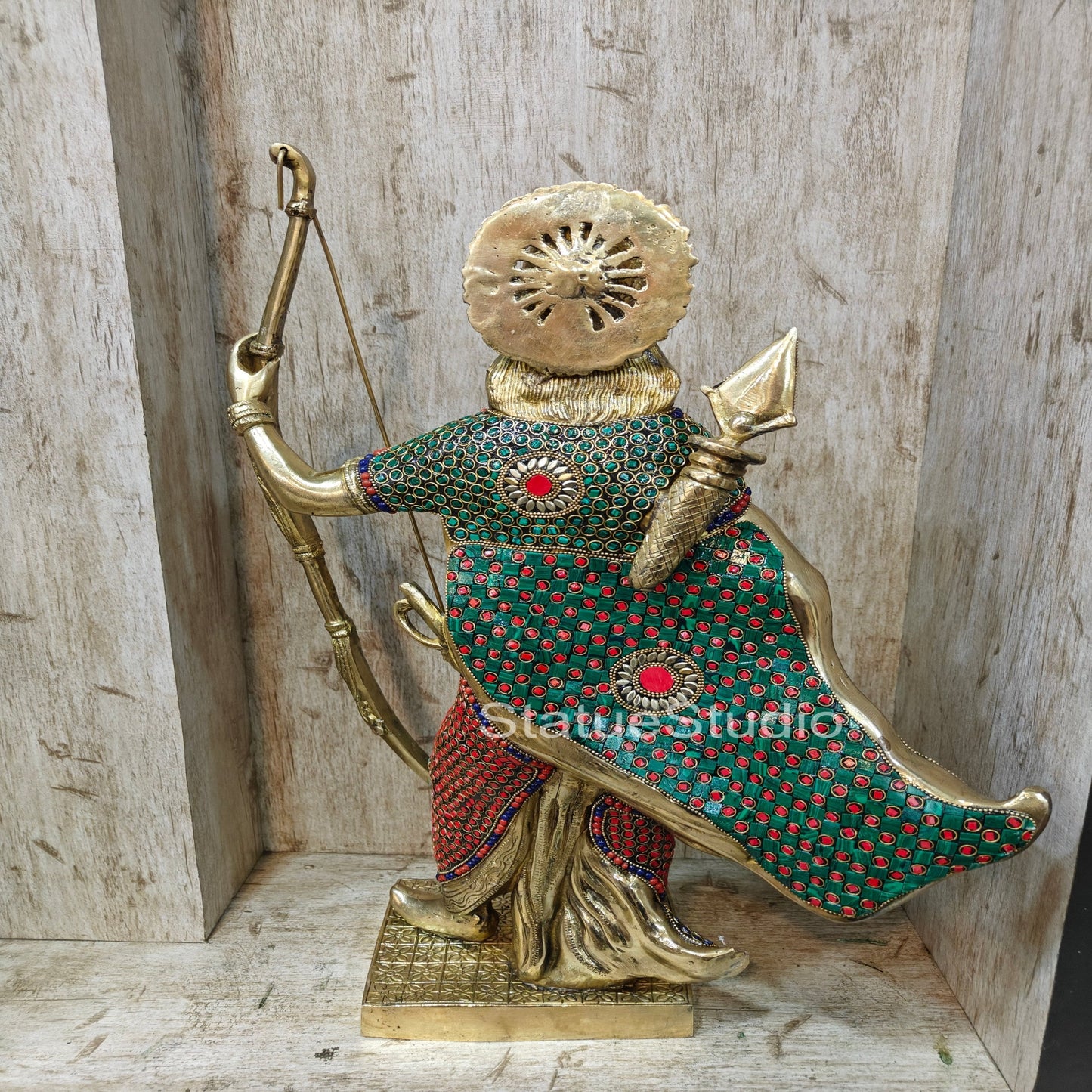 Divine Lord Rama Brass Statue Stone Work For Home Temple Showpiece 2 Feet