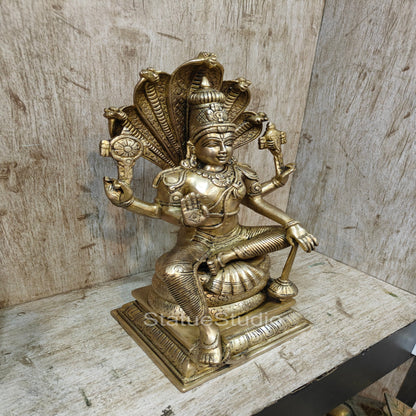 Brass Vishnu Statue Under Sheshanaaga Throne 14" by vendor-unknown - Hindu Gods (View 5)