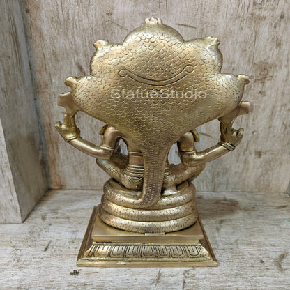 Brass Vishnu Statue Under Sheshanaaga Throne 14" by vendor-unknown - Hindu Gods (View 8)