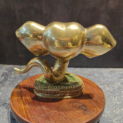Brass Modern Ganesha Face Statue With Stonework 6" by vendor-unknown - Hindu Gods (View 5)