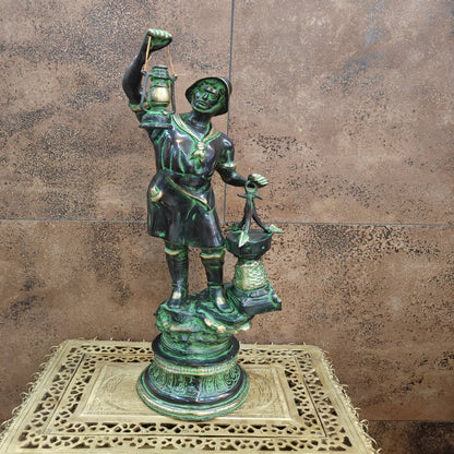 Brass Pirate Warrior Decor Showpiece With Lantern 27 inches by vendor-unknown - Decor (View 2)