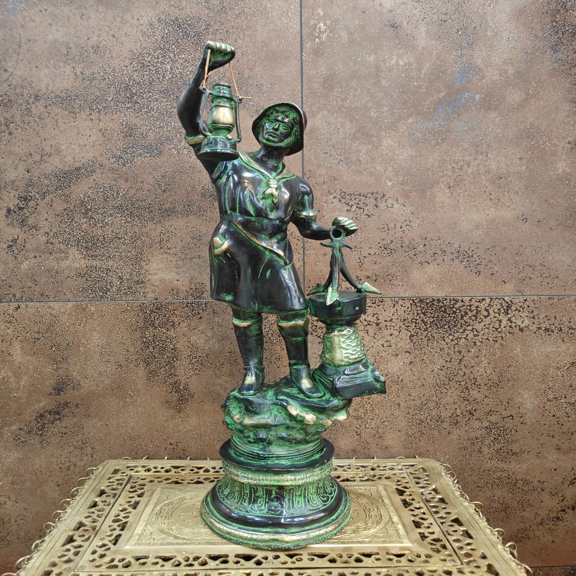 Brass Pirate Warrior Decor Showpiece With Lantern 27 inches - Image 4