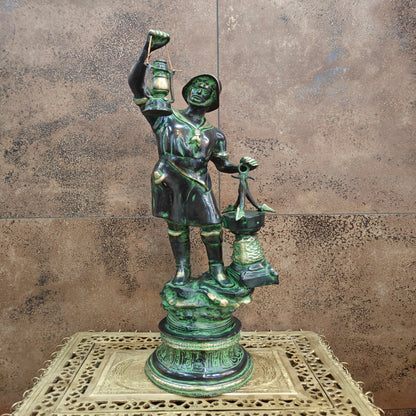 Brass Pirate Warrior Decor Showpiece With Lantern 27 inches by vendor-unknown - Decor (View 4)