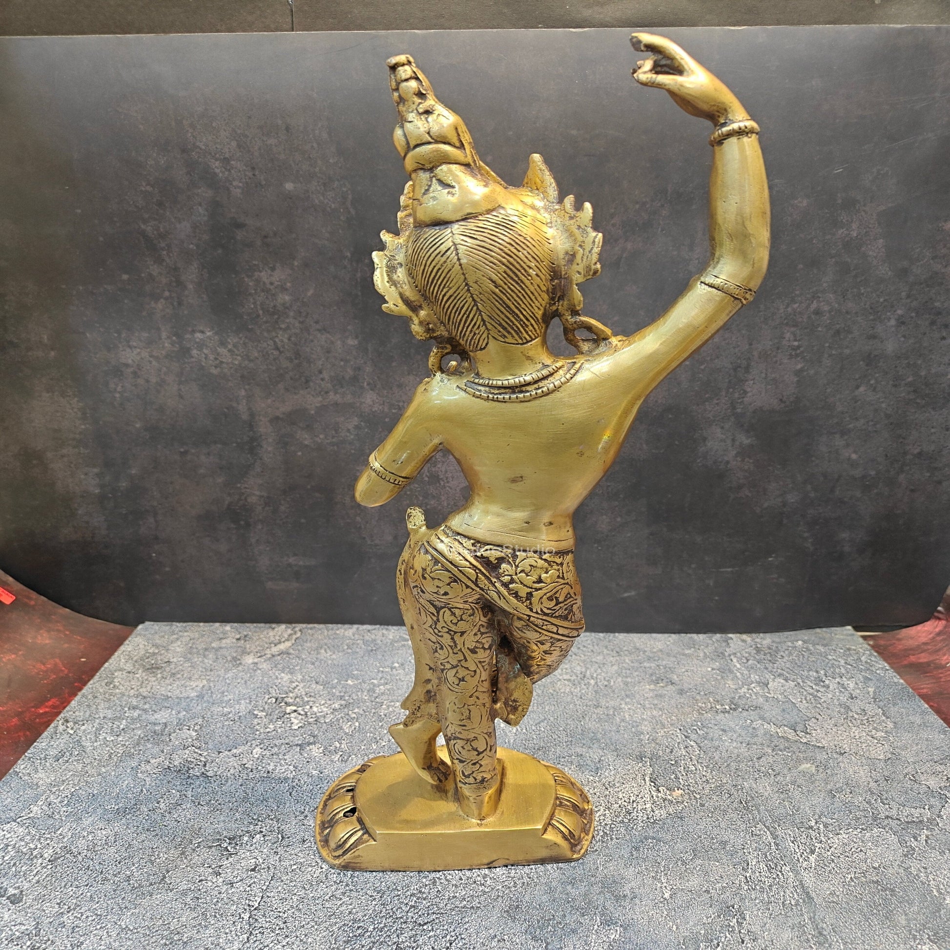 Brass Dancing Tara Devi Idol Maya Buddhist 1.5 Feet - Image 7