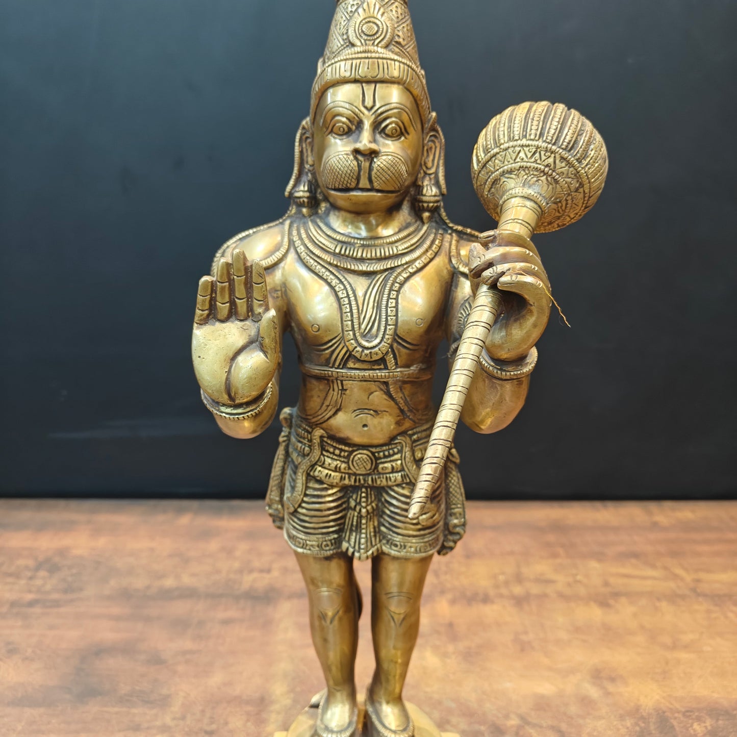 Brass Standing Hanuman Statue Aashirwad Mudra 22 Inches
