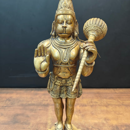 Brass Standing Hanuman Statue Aashirwad Mudra 22 Inches by vendor-unknown - Hindu Gods (View 2)