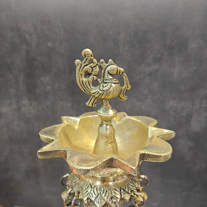 Exquisite Brass Peacock And Dancing Elephant Diya Decor 18 Inches by vendor-unknown - Spiritual (View 5)